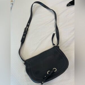 Black Leather Nine West Crossbody Bag